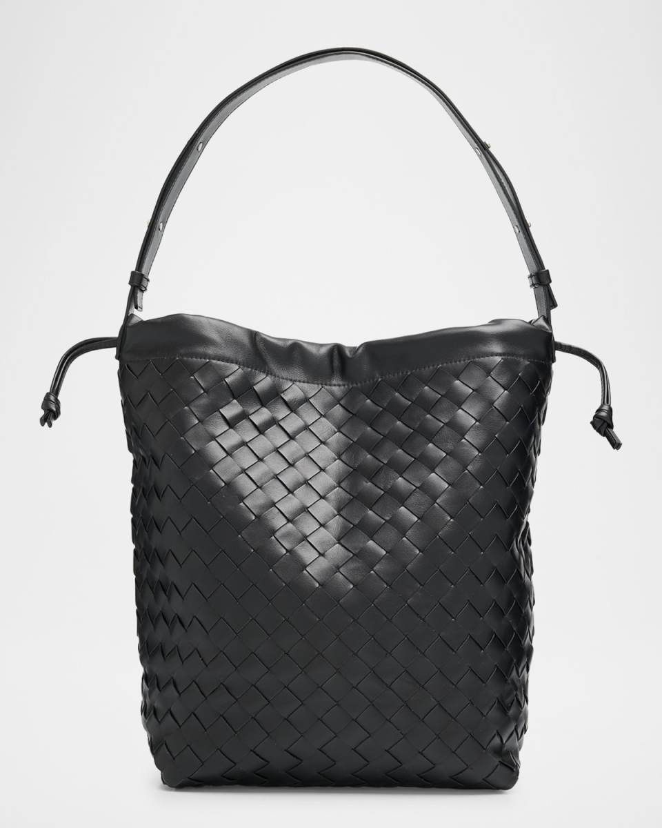 Leather Drawstring Shoulder Bag